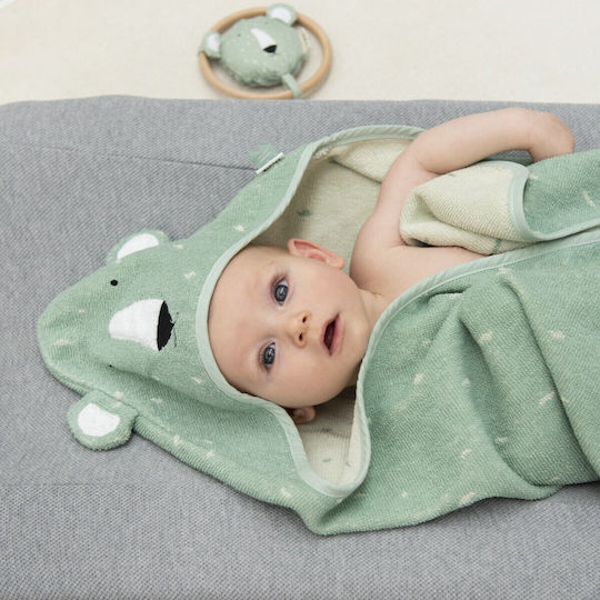 Trixie Baby Bath Towel Hooded Mr Polar Green 75x75cm
