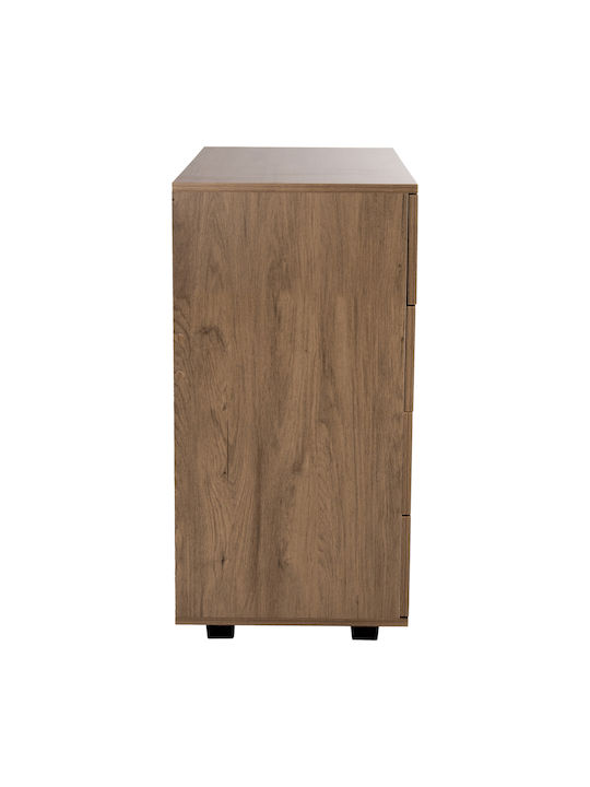 Wooden Bedroom Chest of Drawers with 4 Drawers Dark Olive 80x40x83cm