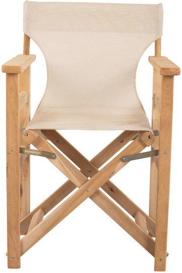 Wooden Director Chair with Cushion Εκρού 57x54x88.5cm