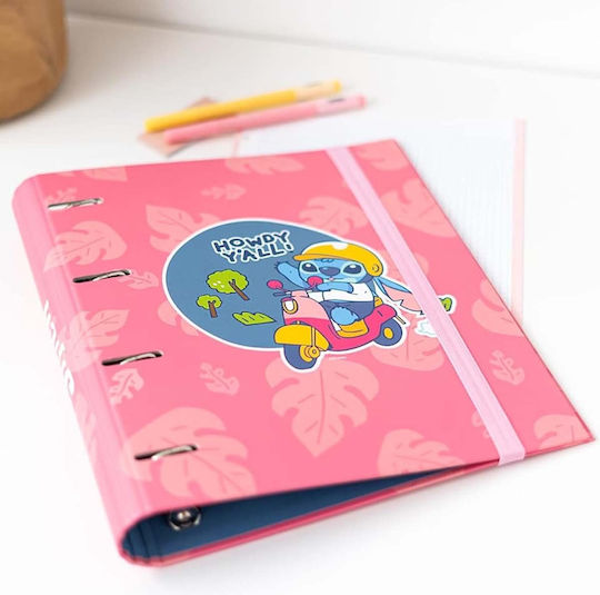 Disney Mappe mit 4 Ringen für Papier A4 Transparent Stitch 1Stück