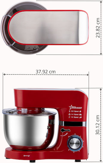 Starcrest Stand Mixer 1500W with Stainless Mixing Bowl 5.5lt