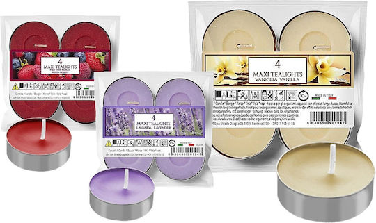 HOMie Tealights With Magnolia Scent In Purple Colour Up To 10 Hours Duration 4 Pieces