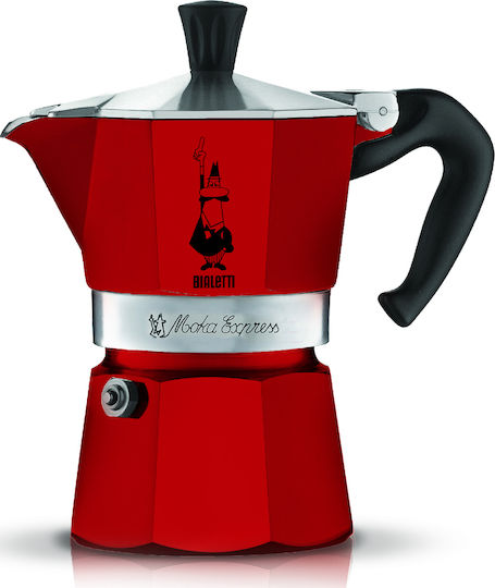 Bialetti Stovetop Espresso Pot 3 Cups Roșu