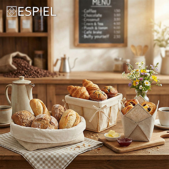 Espiel Envelope Bread Basket Fabric Brown 10x10x21cm