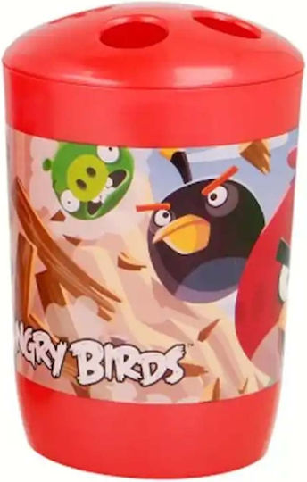 Angry Birds Σετ Αξεσουάρ Μπάνιου Πλαστικό Κόκκινο 3τμχ