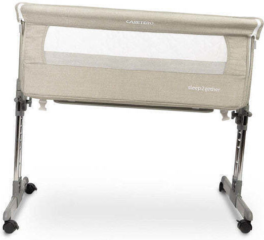 Caretero Wiege Sleep2gether mit Matratze, Seitlicher Öffnung und Rädern Gray