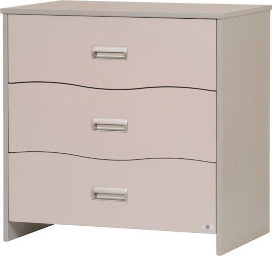 Delphinus Baby Wickelkommode mit 4 Schubladen Beiges 87x45x100cm