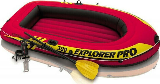 Intex Explorer Pro 300 Inflatable Boat for 3 Adults Red with 2 Paddles and Pump 244x177cm