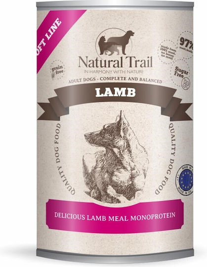 Natural Trail Wet Food Dogs in Cans with Lamb Grain-Free & Gluten-Free 400gr