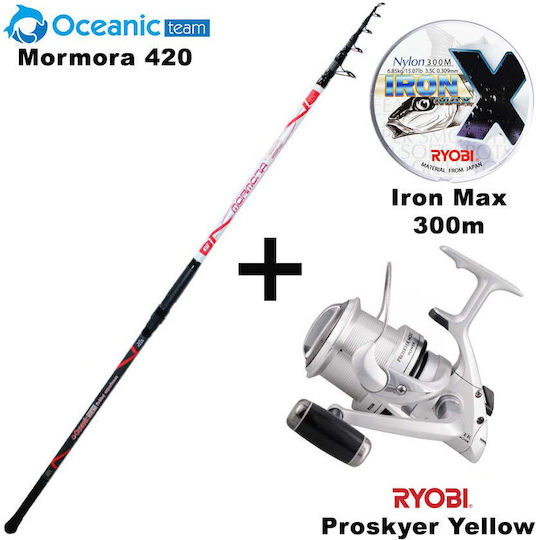 Oceanic Team Mormora Καλάμι Ψαρέματος για Beach Ledgering / Surf Casting 4.20m με Μηχανισμό 130gr