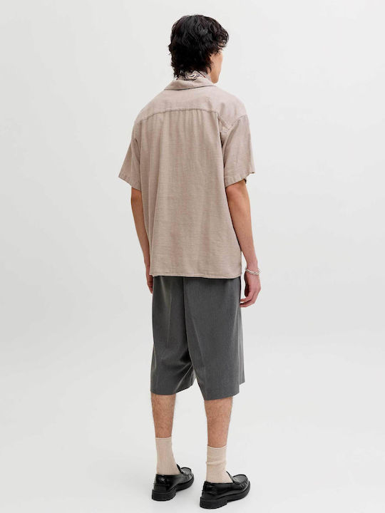 Resort Short Sleeve Cotton Shirt Beige