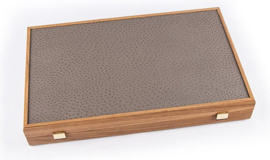 Manopoulos Leatherette Backgammon Wooden Case with Pawns 60x60cm BDE1OST