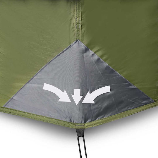vidaXL Summer Camping Tent Green for 10 People 443x437x229cm