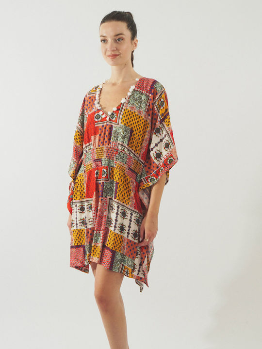 19V69 Caftan De Plajă Pentru Femei Multicolor