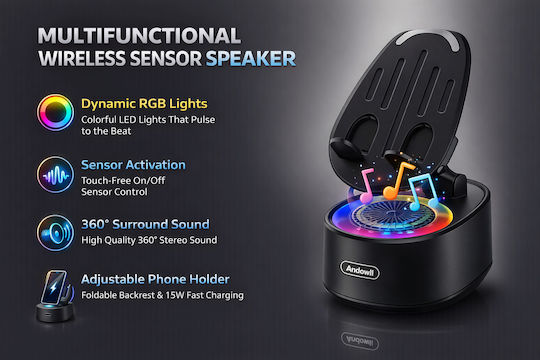 Andowl Ηχείο Bluetooth Μαύρο ZJ-16