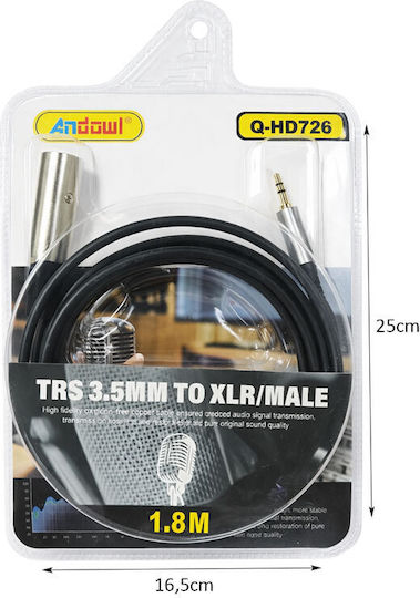 Andowl Cable XLR Male 3.5mm Male Black 1.8m Q-HD726