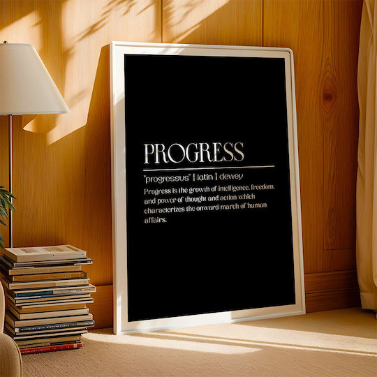 Quote Poster Persistence John Dewey Pq162 21cm X 30cm Μαύρη Ξύλινη Κορνίζα