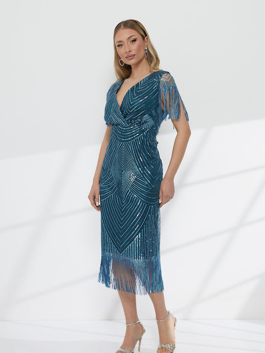 Midi Evening Dress Petrol