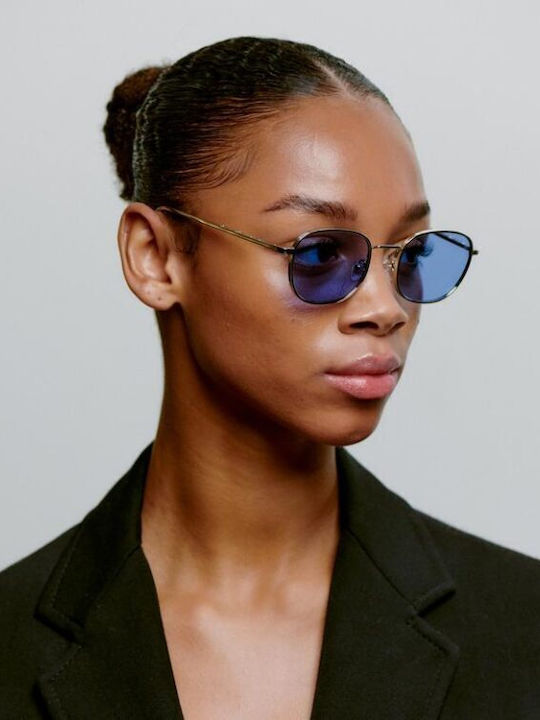 A.Kjaerbede Unisex Sunglasses with Silver Metal Frame and Silver Mirror Lens KL2505-003