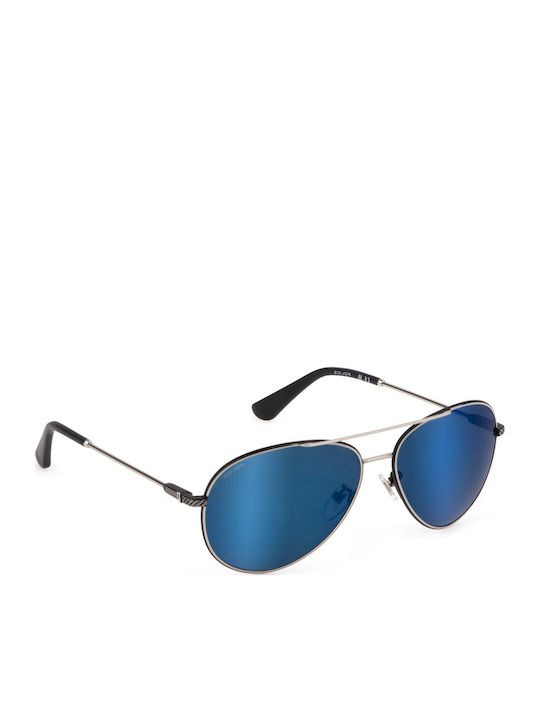 Police Octane 8 Men's Sunglasses with Gold Metal Frame and Blue Gradient Lens SPLL11 K07B