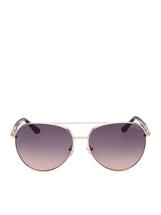Guess Women's Sunglasses with Black Metallic Frame and Grey Gradient Lenses GU00158 28B