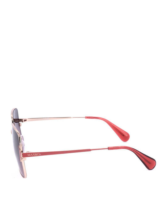 Max & Co Women's Sunglasses with Rose Gold Metal Frame and Purple Gradient Lens MO0072 28B