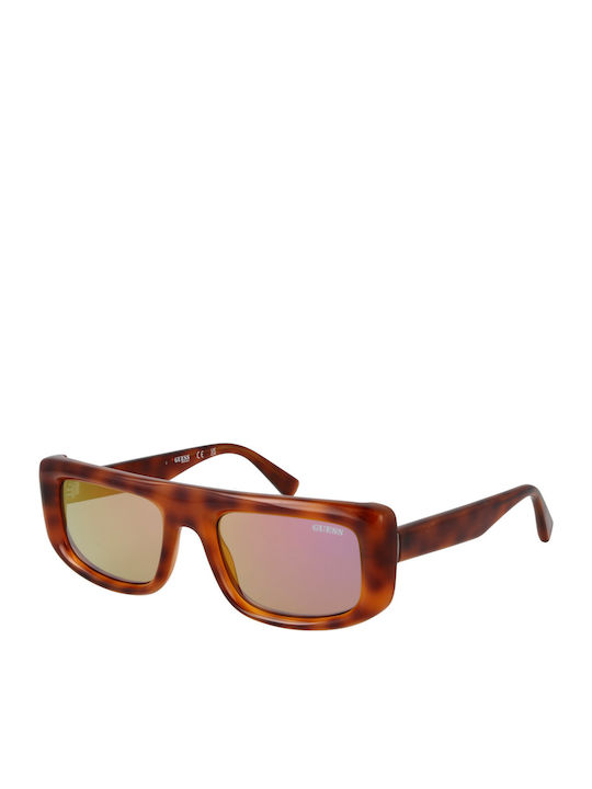 Guess Ochelari De Soare Unisex Cu Ramă Din Plastic Neagră Tartarugă Și Lentilă Roz Oglindă GU00138 53C