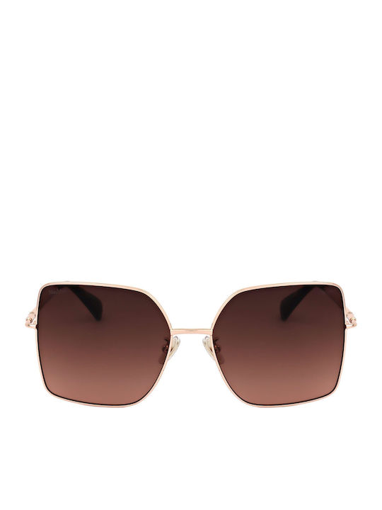 Max Mara Women's Sunglasses with Rose Gold Metal Frame and Pink Lens MM 0062-H 50F