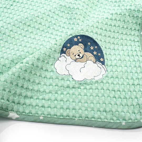 Dimcol Κουβέρτα Κούνιας Cloudy Bear με Ζωάκι 100x160εκ.