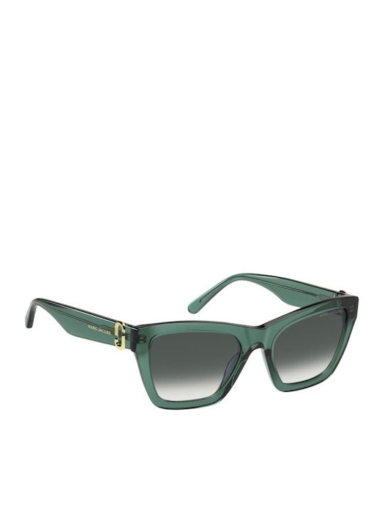 Marc Jacobs Unisex Sunglasses With Blue Horn-Rimmed Frame And Grey Gradient Lens MARC 884/S ZI9/08