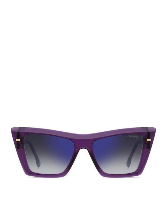 Carrera Women's Sunglasses with Purple Horn-Rimmed Frame and Grey Gradient Lenses 3046/S B3V/KM