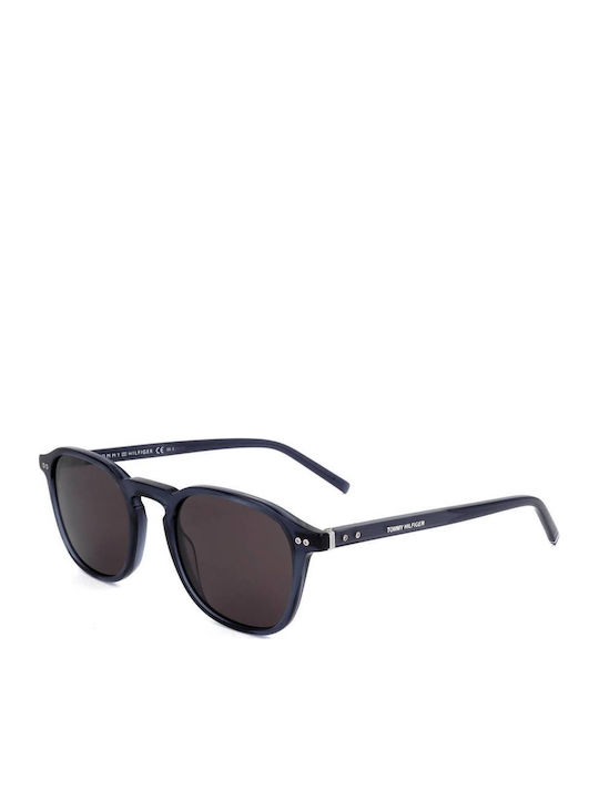 Tommy Hilfiger Unisex Γυαλιά Ηλίου με Navy Μπλε Κοκκάλινο Σκελετό και Γκρι Ντεγκραντέ Φακό
