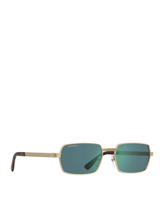 Dsquared2 Unisex Γυαλιά Ηλίου με Χρυσό Μεταλλικό Σκελετό και Πράσινο Φακό D2 0192/S 000/MT