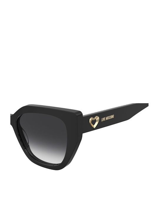 Moschino Unisex Sunglasses with Black Horn-Rimmed Frame and Black Lens MOL098/S 7RM/9O