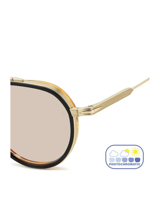 David Beckham Unisex Sunglasses with Gold Metallic Frame and Gold Lens DB 1226 G S RHL 84