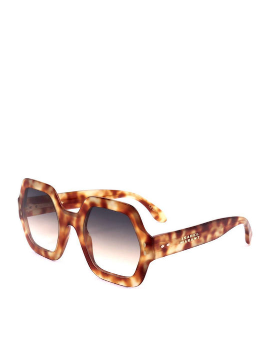 Women's Sunglasses with Brown Tartaruga Plastic Frame and Brown Gradient Lens