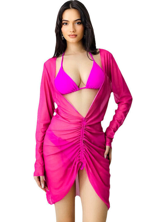 Set Bikini 3 Τεμαχίων Τριγωνάκι με Αφαιρούμενη Ενίσχυση & Brazil Fuchsia