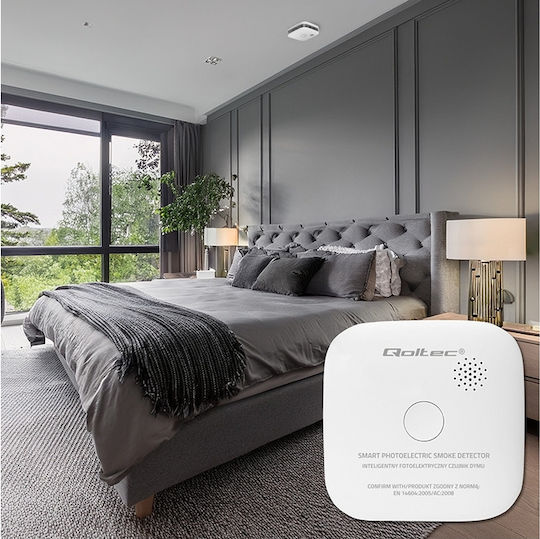 Qoltec Zertifizierter Drahtloser Rauchmelder Mit 10-Jähriger Batterielebensdauer 85db Alarm LED