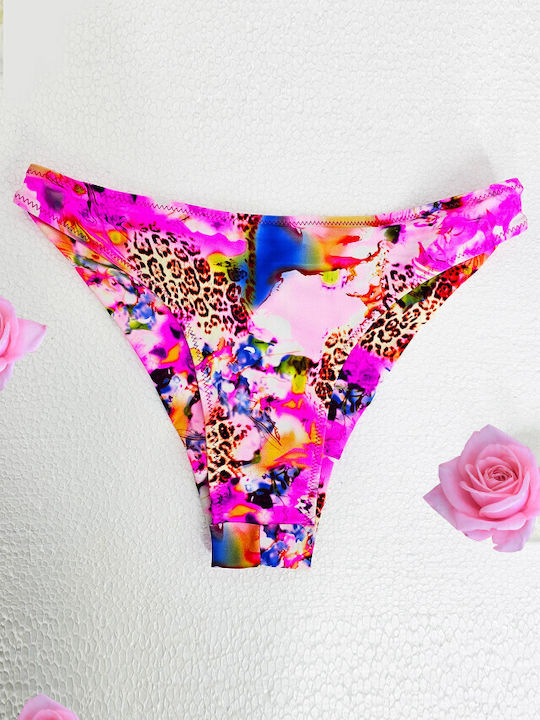 Set Bikini Push Up Brazil Floral Φούξια