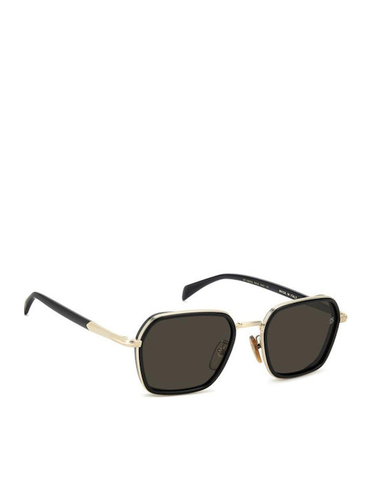 David Beckham Unisex Sunglasses with Gold Metallic Frame and Gold Lens DB 1194/G/S RHL/IR