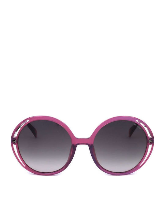 Police Women's Sunglasses with Pink Frame and Gray Gradient Lens SPLD36 07UZ
