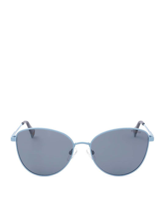 Polaroid Damen Sonnenbrille mit Blau Holz Gestell und Blau Polarisiert Linse PLD6188/S MVU/C3