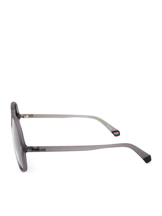 Polaroid Unisex Sunglasses with Gray Plastic Frame and Silver Mirror Lens PLD6217/S Bri/dg