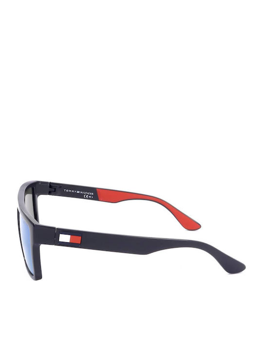 Tommy Hilfiger Men's Sunglasses with Navy Blue Plastic Frame and Blue Polarized Lens