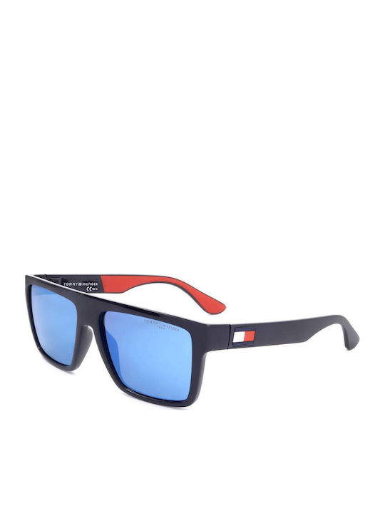 Tommy Hilfiger Men's Sunglasses with Navy Blue Plastic Frame and Blue Polarized Lens