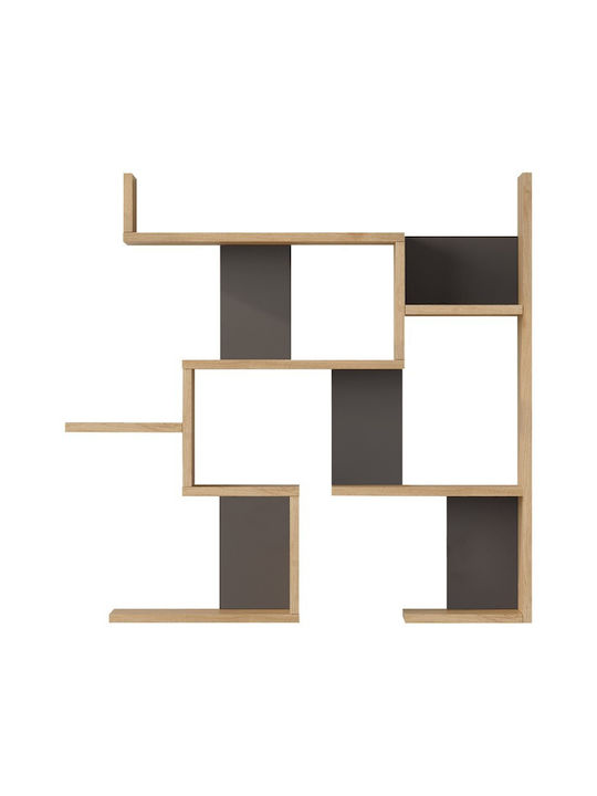 Maze Oak Wall Shelf With Anthracite 93.3x14.5x90cm