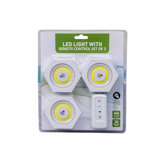 Set 3 Lămpi Led Telecomandă Mobilier Autocolant Hexagon Z-tools Zts 8222