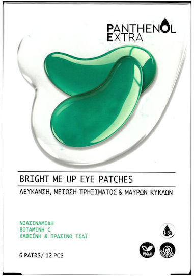 Panthenol Extra Bright Me Up Augen Aufnäher Für Aufhellung Und Feuchtigkeitsspendend Mit Niacinamid Und Grünem Tee 12 Stück