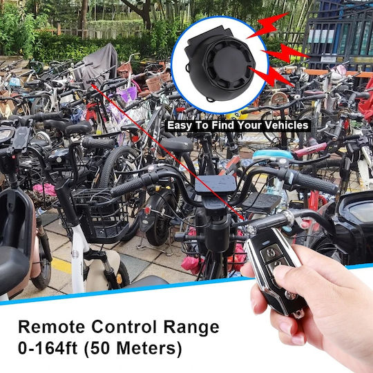 Alarmă Antifurt pentru Motocicletă și Bicicletă 12v Techstar Sirenă 120-125db Impermeabilă Ip55 Reîncărcabilă Usb-c 700mah 2 Telecomenzi 7 Niveluri de Sensibilitate Localizare
