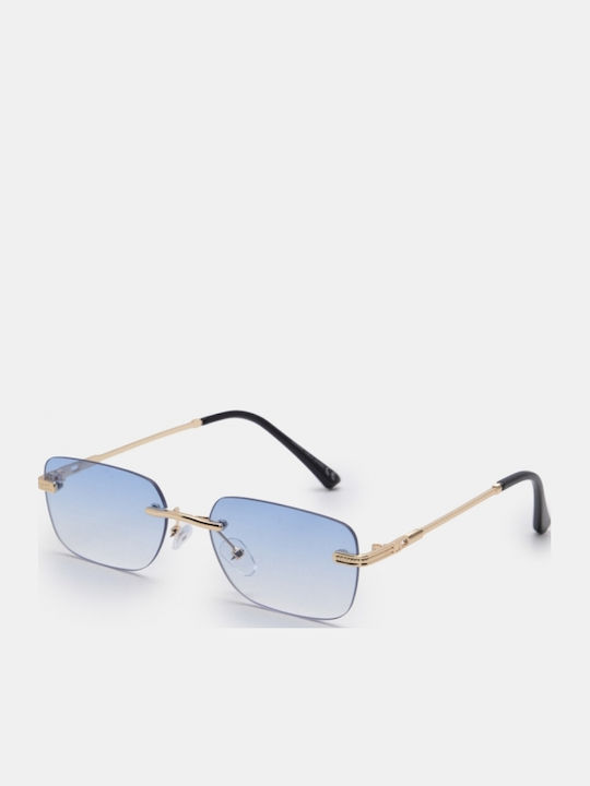 Luigi Unisex Γυαλιά Ηλίου με Μπλε Μεταλλικό Σκελετό και Μπλε Φακό 4864406